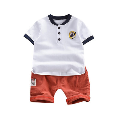

Baby Boys Girls set Summer Casual Short Sleeve Cartoon Print Sport T-shirt TopsShorts Costume SetC