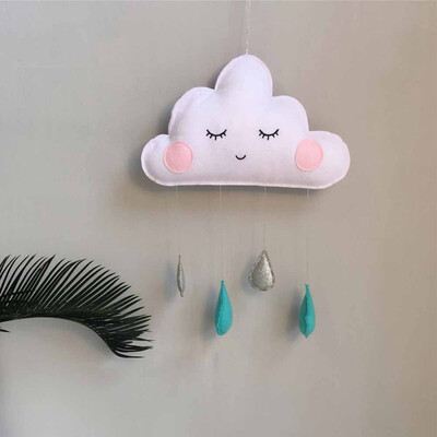 

Smiles Cloud Raindrops Garland Baby Room Wall Decorations Tents Decor Photography Props Christmas Gifts