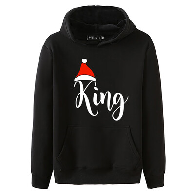 

New Family Christmas Hoodie Casual Matching Family King Queen Princess Hooded Sweatshirt Xmas Family Clothing