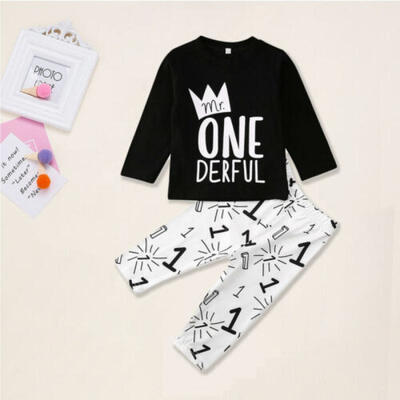 

UK Toddler Kids Baby Boys Outfit T-shirt Top Long Pants Clothes Set Trucksuit