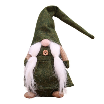 

Christmas Gnome Plush Desktop Ornaments Mini Standing Spirit Doll with Knotted Beard for Home Bar Christmas Decor Supplies