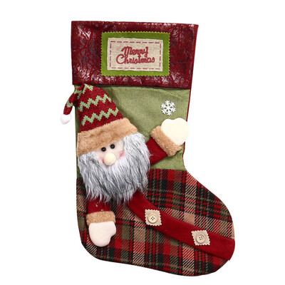 

Tailored Merry Christmas Plush Tree Hanging Gift Candy Large Socks Decoration