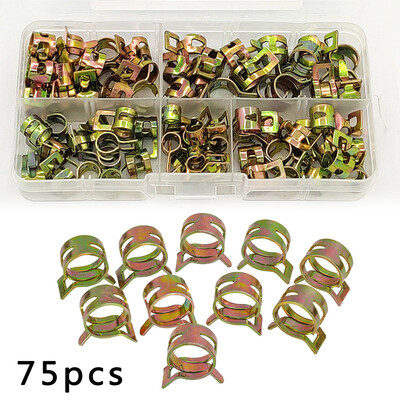 

75 Pcs 6-10mm Spring Clips Fuel Oil Water Hose Clips Pipe Tube Clamps Fastener