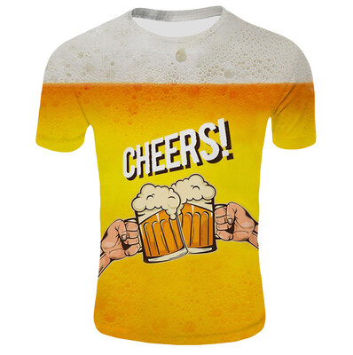 

Toponeto Mens Beer Festival New Style 3D Printed Short Sleeves Comfort Blouse Top