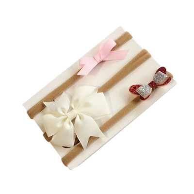 

3pcsSet Baby Flower Hair Accessories New Children Hairband Baby Headdress Bow Chiffon Headband Suit Fashion Headwear
