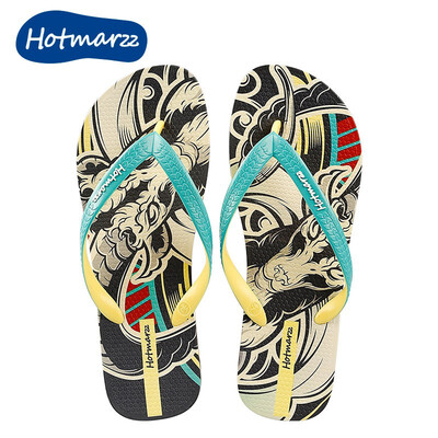 

hotmarzz non-slip printed mens flip-flops summer flip-flops beach shoes
