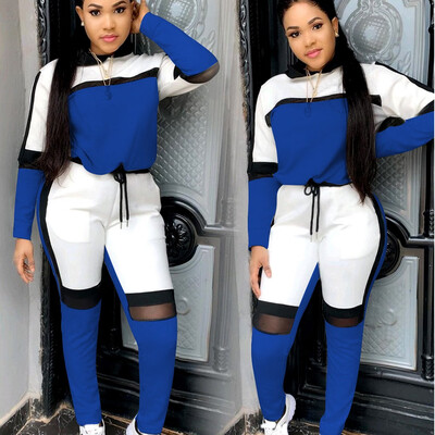 

Toponeto Fashion Womens Casual Color Splicing Long Sleeve T-Shirt Long Pants Sports Set