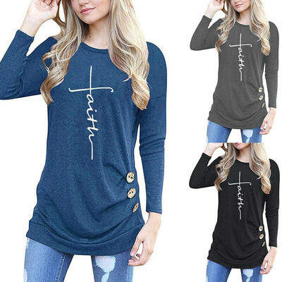 

Women Long Sleeve Loose Blouse T-Shirt Pullover Jumper Autumn Casual Tops Shirt