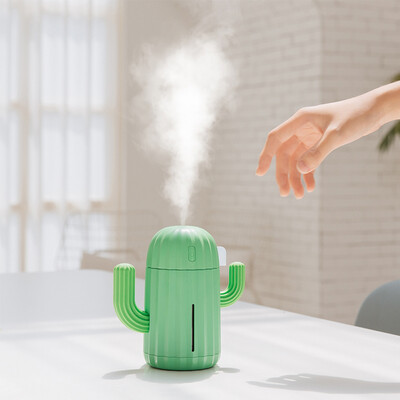 

Cactus Plant Humidifier Rechargeable Timing Usb Humidifier Usb With Night Light Ultrasonic Atomizer