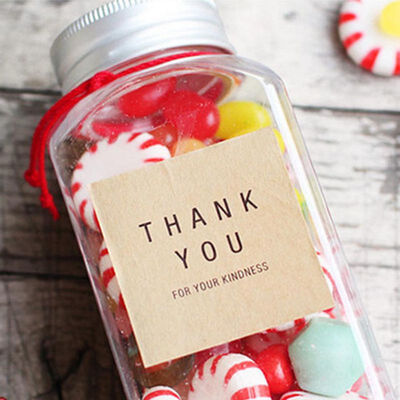 

10 Sheets One 6pcsThank you Handmade Cake Packaging Sealing Label Kraft Baking DIY Gift Stickers Square Circle Shape