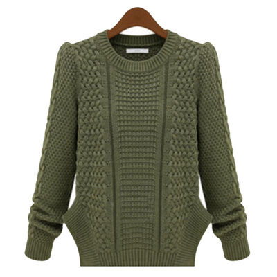 

Autumn Winter Ladies Loose Sweater Women Long-sleeve Pullover Sweater Solid Color Irregular Hem Knit Jacket