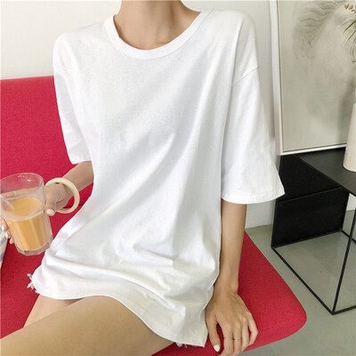 

Sexy Backless Personality Loose Short-sleeved Solid T-shirt For Women Round Neck Hollow Out Summer T-shirts Trend Fashion Tops