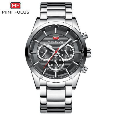 

MINI FOCUS MF0170G Men Watch Quartz Stainless Steel Strap Simple Wristwatch Time Display Fashion Casual 3ATM Waterproof Luminous H