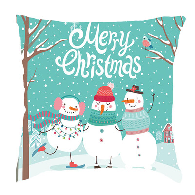 

Tailored Merry Christmas Short Plush Pillowcase Sofa Pad Set Home Decoration 18x18 Inch