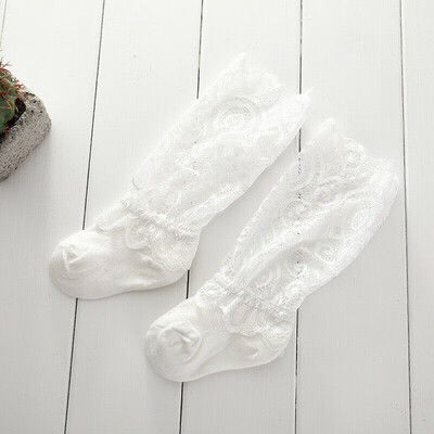 

Baby Girls Kids Socks Cotton Lace Floral Long TUTU Socks Knee High Socks 0-3Y