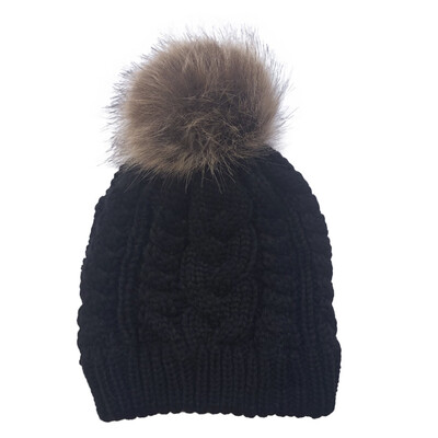 

Autumn And Winter Pom Poms Hats Winter Warm Hats For Women Girls Knitted Skullies Beanies Cap