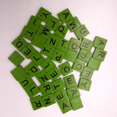 

〖Follure〗100 Wooden Scrabble Tiles Black Letters Numbers For Crafts Wood Alphabets