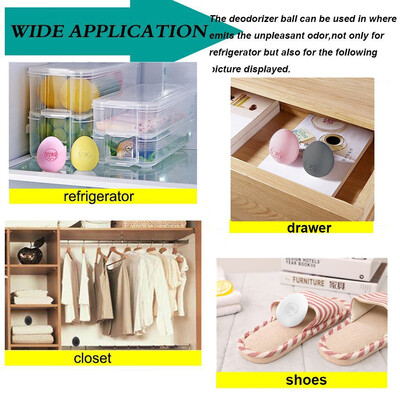 

Refrigerator Deodorizer Ball Fridge Odor Eliminator Egg Air Purifier Fishy Musty Moisture Remover Absorber Non-chemical Black