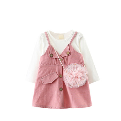 

Girls Dresses 2018 New Brand Autumn Princess Dress Kids Clothes Baby Girls Clothes Cute Bag 2pcs