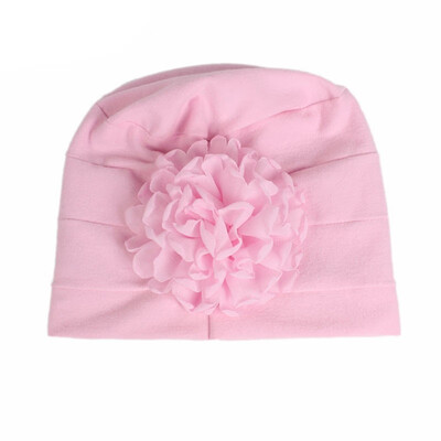 

Newborn Baby Elastic Hats Girls Solid Flower Design Boys Soft Caps Infant Turban Hats Caps 0-3Y