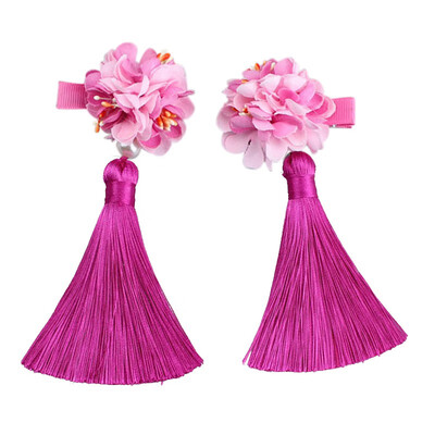 

Soild Kids Girls Floral Tassel Headband Cute Hair Clips Hairpins Boutique Hairclips Hair Accessories Handmade Princess Head