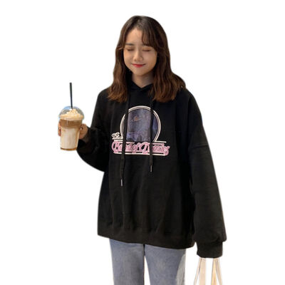 

Plus size Hoodies Sweatshirts Women Long Sleeve Autumn Hooded Sweatshirt Solid Loose Pullover Tops Female Tracksuit Sweat Coat