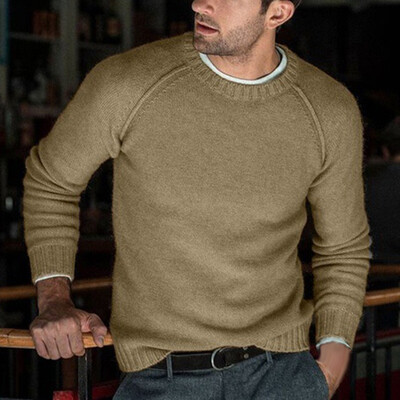 

Men Winter Warm Knitted Long Sleeve Outwear Tops Plus Size Crew Neck Sweatshirts