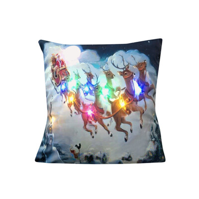 

Tailored The New Color Lights Christmas Pillow LED Lights Pillow Creative Printing Linen