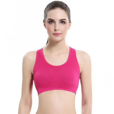 

Professional Absorb Sweat Top Athletic Running Sports Bra Gym Fitness Women Seamless Padded Vest Tanks  L XL 2