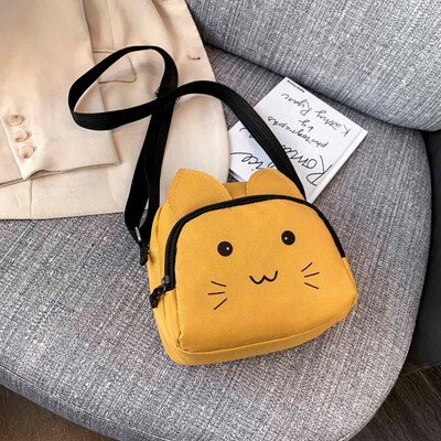 

Tailored Women Canvas Bag Simple Shoulder Bag Casual Messenger Package Small Phone Bag