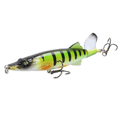 

Minnow Trolling Whopper Popper 13cm 16g Topwater Fishing Lure Artificial Hard Bait 3D Eyes Plopper With Rotating Tail Fishing