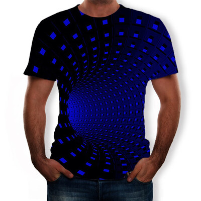 

Toponeto Fashion Mens 3D Printing Round Neck Short Sleeve Shirt Top Blouse