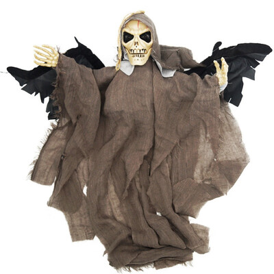 

Halloween Ghost Ornament Voice-Controlled Flying Ghost Haunted House Bar Nightclub Horror Skull Decoration Supplies