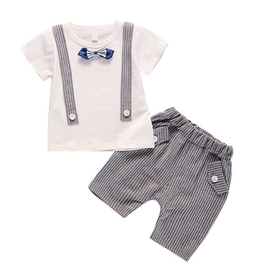 

Baby Clothes Toddler Baby Boys 2pcs Summer Outfits Fake Tie Print T-shirt TopsShorts Casual Sets Baby Boy Clothes