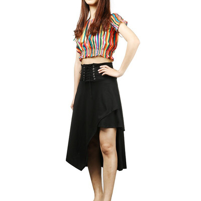 

Fashion Women Ladies High Waist Lace UP Skirt Asymmetrica Party Dress Skirt