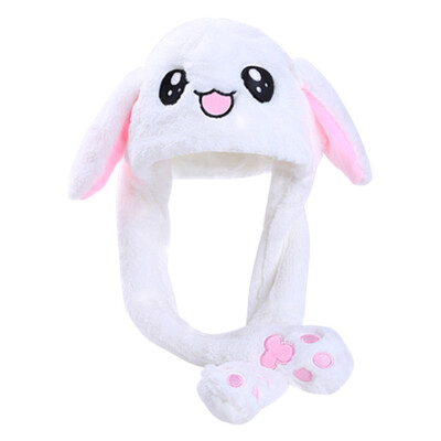 

Cute Bunny Ear Hat Plush Airbag Cap Funny Pressing Paw Ears Will Move Toys For Kids Girls Cosplay Accessories Beautiful
