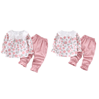 

Fashion Autumn Baby Girl Clothes Long Sleeve Fruit Print Blouse TopsPants Trousers Casual Kids Clothes Girls Outfits