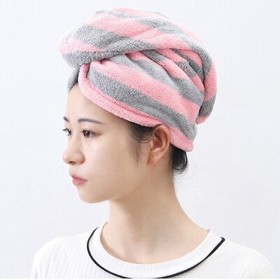 

〖Follure〗Microfiber Hair Turban Quickly Dry Hair Hat Wrapped Towel Bathing Cap