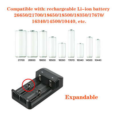 

Rechargeable Lithium Battery Charging with USB Cable for Li-ion 16340 18650 26650 32650