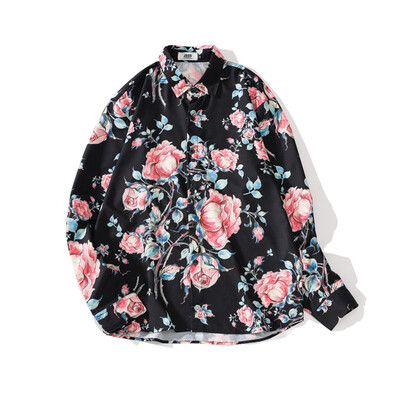 

Tailored Men Summer Fashion Shirts Casual Printing Beach Shirts Long-Sleeve Top Blouse