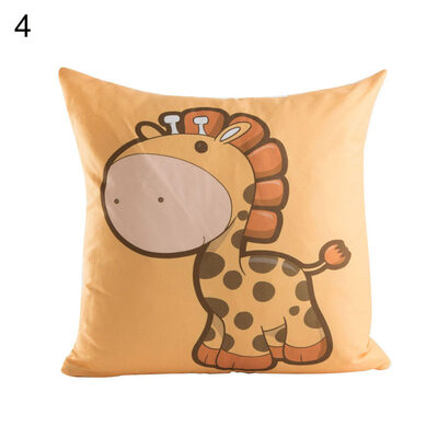 

Cute Cat Dog Giraffe Triangle Pillow Case Cushion Cover Sofa Bed Car Cafe Decor