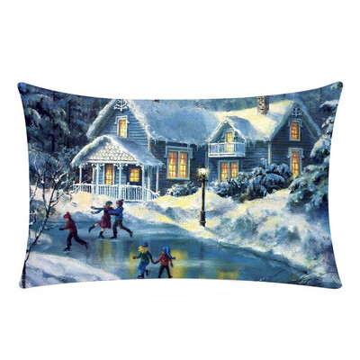 

〖Follure〗Merry Christmas Rectangle Cushion Cover Throw Pillow Case Pillowcase