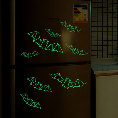 

Halloween 3D Bats Wall Decals Stickers Glow In The Dark Luminous Self-adhesive Removable Home Festival Party Decor Supplies