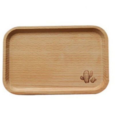 

Wooden Rectangular Tea Snack Desserts Fruit Bread Dish Food Serving Tray Plate Decorative