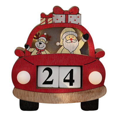 

Christmas Advent Calendar Wooden Light Up LED Vehicle Design With Painted Blocks Holiday Home Ornament Decor 2020 Kids Gifts