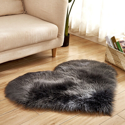 

Gobestart Wool Imitation Sheepskin Rugs Faux Fur Non Slip Bedroom Shaggy Carpet Mats