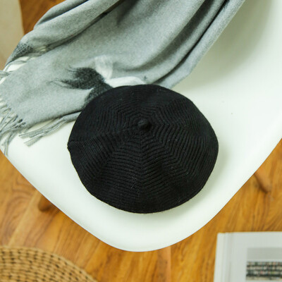 

Wool Beret womens Korean pure wool bud hat autumn winter new pumpkin hat Korean hat trend