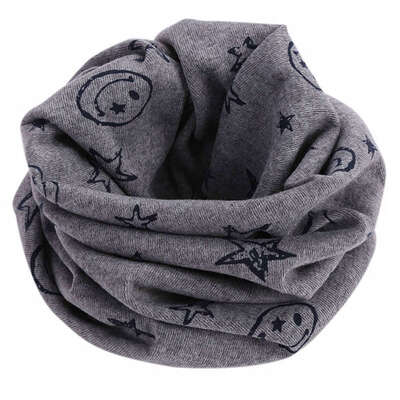 

Childrens Warm Cotton Scarf Boy Girl Shawl Scarf Winter Cartoon Smile Face Star Pattern Neckerchief