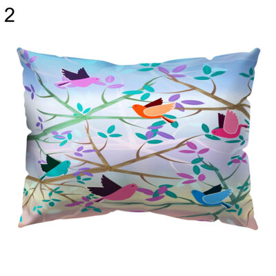 

Flower Leaf Bird Pillow Case Cushion Cover Sofa Bed Car Cafe Office Decoration