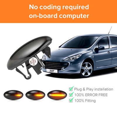 

2pcs Car LED Turn Signal Sequential Flash Light Lamp For 1007 107 206 207